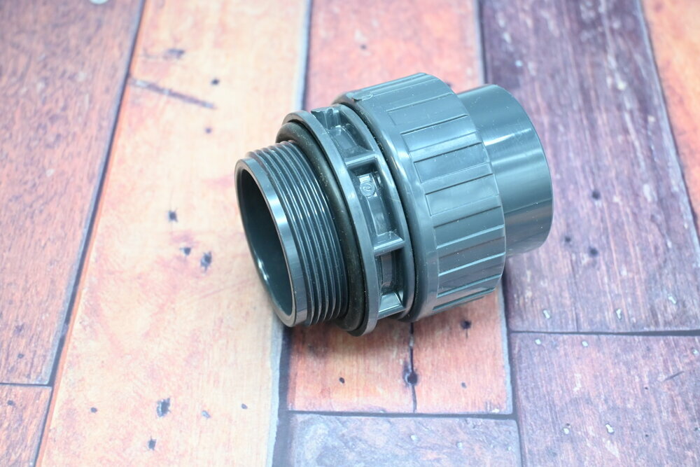 PVC 3/3 Verschraubung mit O-Ring Klebemuffe 50mm x AG 2"